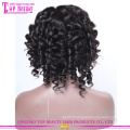 Top qualité vente chaude à la mode court bouclés cheveux remy pleine dentelle perruques cheveux humains